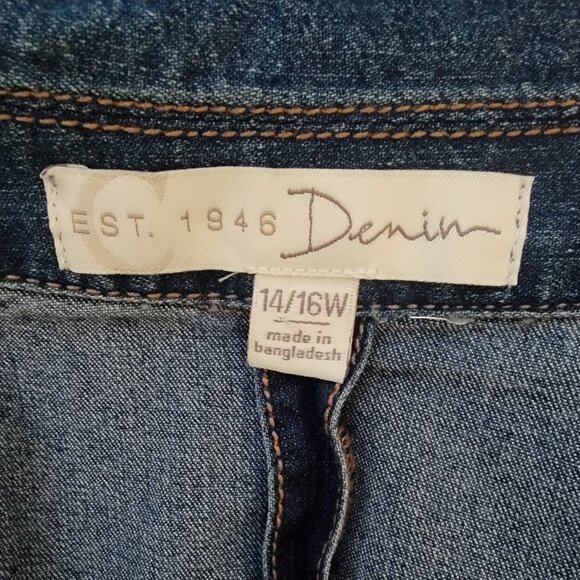 Est. 1946 Nautical Style Puff Shoulder 1980's Relaxed Fit Denim Jacket - Picture 10 of 14